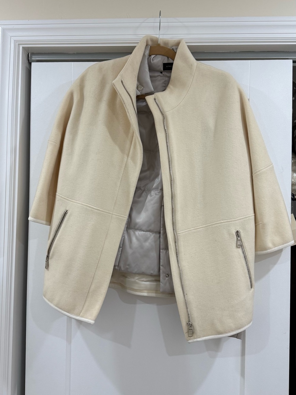STRENESSE Cream Short-Sleeve Puffer Jacket